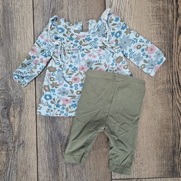 Carter's Other - Carter's Just One You - Blue Floral Baby Outfit